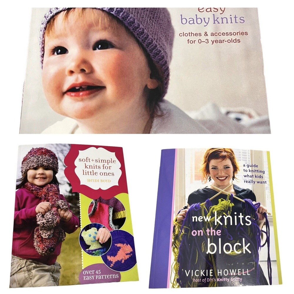 3 BOOKS Easy Baby Knits: Clothes & Accessories &Soft simple knits &New Knits